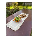 LILYUM %100 Pamuklu Ham Keten Fırfırlı Runner 30x80 cm