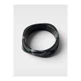 Lilyum Aksesuar Akrilik Reçine Kemik Siyah Köşeli Model Bilezik Bileklik (İÇ ÇAP 6,5CM) (1 ADET)