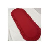 LILYUM Fırfırlı Pamuk Polyester Oval Runner 40x140 Cm