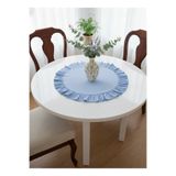 LILYUM Pamuk Polyester Fırfırlı Yuvarlak Runner 60cm