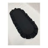 LILYUM Siyah Pamuk Polyester 30 x 80 Fırfırlı OVAL Runner