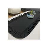 LILYUM SİYAH Pamuk Polyester 40x110 Fırfırlı Runner