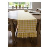 LILYUM Ucu Fırfır ve Ponpon Detaylı Pötikare Runner 40x110 cm