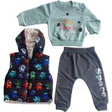 Lilyum Uzaylı Erkek Bebek Takımı - 3 - 6 Ay - Su Yeşili