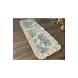 LILYUM Yeşil Vintage Desenli Fırfırlı Runner 40x110 Cm