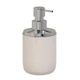 Lima XL Sıvı Sabunluk, Bej ve Krom, Plastik, Ø9 x 18 CM, 800 ml, Şık Krom Dekorlu Tasarım
