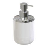 Lima XL Sıvı Sabunluk, Beyaz & Krom, Plastik ve Çelik, Ø9 x 18 CM, 800ml, Şık Krom Dekorlu Tasarım