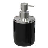 Lima XL Sıvı Sabunluk, Siyah & Krom, Plastik ve Çelik, Ø9 x 18 CM, 800ml, Krom Dekorlu, Banyo Aksesuarı
