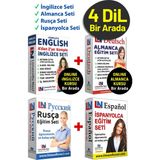 Limasollu Naci Öğretim Yayınları İngilizce + Almanca + Rusça + İspanyolca Eğitim Kitap Setleri, 4 Dilde Hızlı ve Etkili Eğitim