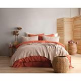 Limasso Waffle Çift Kişilik Jakarlı Yatak Örtüsü - Kiremit - 240 x 260 cm