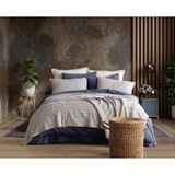 Limasso Waffle Çift Kişilik Jakarlı Yatak Örtüsü - Mavi - 240 x 260 cm