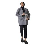 Limbamba Oversize Füme Kadın Kaşe Ceket