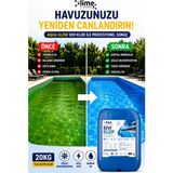 Lime Cleaner 6'lı Profesyonel Havuz Bakım Seti 6X20KG | Sıvı Klor + Ph Düşürücü + Yosun Önleyici + Havuz Parlatıcı + Fayans & Seramik Temizleyici + Havuz Çöktürücü - 1