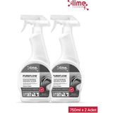 Lime Cleaner Pureflow Armatür Banyo Temizleyici Kireç ve Leke Sökücü - Kirece ve Lekelere Karşı Etkili Çözüm! 750 ml x 2 Adet - Şeffaf
