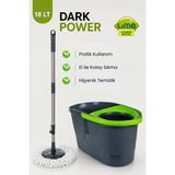 Lime Dark Power Otomatik Temizlik Seti - 18 Lt- Kendinden Sıkmalı Kova Mop Seti - Üretici Garantili - Gri