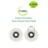 Lime Döner Başlıklı (VİLEDA TİPİ) Yedek Paspas Mop Başlığı - 2 Adet- Orijinal Microfiber -üreticiden