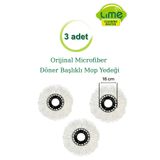 Lime Döner Başlıklı (VİLEDA TİPİ) Yedek Paspas Mop Başlığı - 3 Adet- Orijinal Microfiber -üreticiden