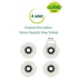 Lime Döner Başlıklı (VİLEDA TİPİ) Yedek Paspas Mop Başlığı - 4 Adet- Orijinal Microfiber -üreticiden
