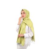 Lime Gri Çift Taraflı İpek Şal