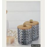 Limeks Home 2’li Organizer Seti Ahşap Kapaklı Şeffaf Banyo ve Makyaj Masası Düzenleyici