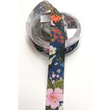 Limelia Çiçek Desenli Grogren Kurdela 2,5 cm 1 mt