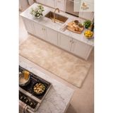Limino Leke Tutmaz Krem Shaggy Yolluk Halı Kaymaz Tabanlı Yumuşak Peluş Salon Mutfak Banyo Bebek Çocuk Odası Halısı - 150 x 260 cm