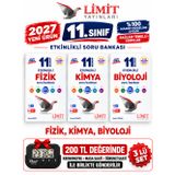 Limit 2027 11.Sınıf Fizik-Kimya-Biyoloji(3 Kitap )%100 YENİ MÜFREDAT Etkinlikli Soru Bankası Set+Kronometre(Yeni Ürün)