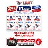Limit 2027 11.Sınıf Matematik-Fizik-Kimya-Biyoloji(4 Kitap )%100 YENİ MÜFREDAT Etkinlikli Soru Bankası Set+Kronometre(Yeni Ürün)