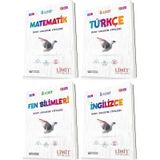 Limit 8. Sınıf Matematik + Türkçe + Fen + İngilizce Konu Föyleri Seti 4 Kitap 2023