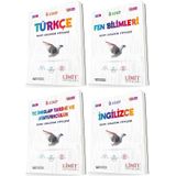 Limit 8. Sınıf Türkçe + Fen + İnkılap + İngilizce Konu Föyleri Seti 4 Kitap 2023