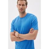LIMITED Düz Kısa Kollu Rayon Erkek Saks Triko Tişört - XL