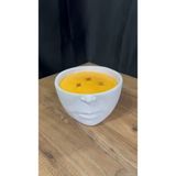 Limited Edition, El Yapımı Yüz Formlu Dekoratif Heykel Objede Özel Üretim Kokulu Mum | Büyük Boy - Beyaz