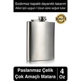 Limited Edition Sızdırmaz Paslanmaz Çelik 4 Oz Sıvı İçecek Kamp Cep Su Matarası Dayanıklı
