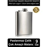 Limited Edition Sızdırmaz Paslanmaz Çelik 9 Oz Alkol Sıvı İçecek Kamp Cep Su Matarası Dayanıklı