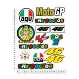 Limitless Design AGV THE DOCTOR 46 VESPA MOTORSİKLET KASK A4 STİCKER ÇIKARTMA SETİ