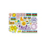 Limitless Design Can Azerbaycan Sticker Seti – Bakü, Azerbaycan Bayrağı, Harita, Halı Motifleri ve Şehir Simgeleri