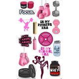 Limitless Design Fitness Sticker Seti 22x30 cm – Gym Girl, Dumbbell, Boxing