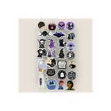 Limitless Design Gotik Cadı & Kedi Temalı Sticker Seti – 22x30 cm Dekoratif Laptop, Bavul, Kask Sticker