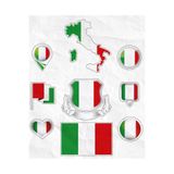 Limitless Design İtalya Temalı Sticker Seti 22x30 cm – İtalyan Bayrağı, Harita ve Semboller