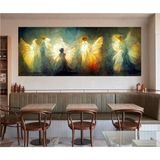 Limitless Design Modern Melek Melekler Duvar Hd Baskı Kanvas Tablo Tablosu - 100 x 150 - Renkli