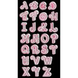 Limitless Design Pembe Taşlı Harf Sticker Seti – 22×30 cm | Alfabe Çıkartma | Parlak & Dekoratif Vinil sticker