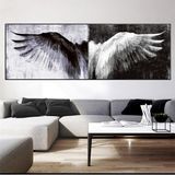 Limitless Design Siyah Beyaz Kanat 2-Hd Baskı Kanvas Tablo Salon Oturma Yatak Odası Ofis Antre Cafe Için Duvar Dekoru - 30 x 90 - Renkli
