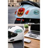 Limitless Design Vespa Piaggio Italia Logo Sticker 20x20 cm – Scooter, Motor, Kask ve Laptop İçin İtalyan