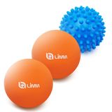 Limm masaj Ball set (Lacrosse & dikenli Top Spiky Combo) – 2 von 61 cm & 1 29. 12,7 cm – ayaklar, eller, sırt, boyun – dikenli Top Spiky Ball Schmerzlinderung ve terapi için – ÜCRETSİZ bir taşıma çantası