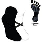Limmon Store 2'li Siyah Beyaz Yoga Pilates Çorap Set - Renkli - 36 - 40