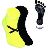 Limmon Store 2'li Yeşil Siyah Yoga Pilates Çorap Set - Renkli - 36 - 40