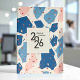 Limmy 2026 Ajanda Pembe-Mavi Soyut Desenli Günlük Ajanda A5 (15X21 Cm) - Karışık