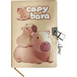 Limmy Capybara Hatıra Defteri (Günlük) Kilitli Defter 80 Yaprak - Sweet Kapibara