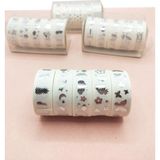Limmy Gümüş Yaldızlı Vintage Washi Tape Bant Yapışkanlı Maskeleme Kağıdı 6 Lı - Kelebek Ananas