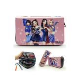 Limmy Kalem Kutusu Black Pink Blink Organizer Kalemkutu Vegan Deri Üç Bölmeli Kalemlik - Siyah